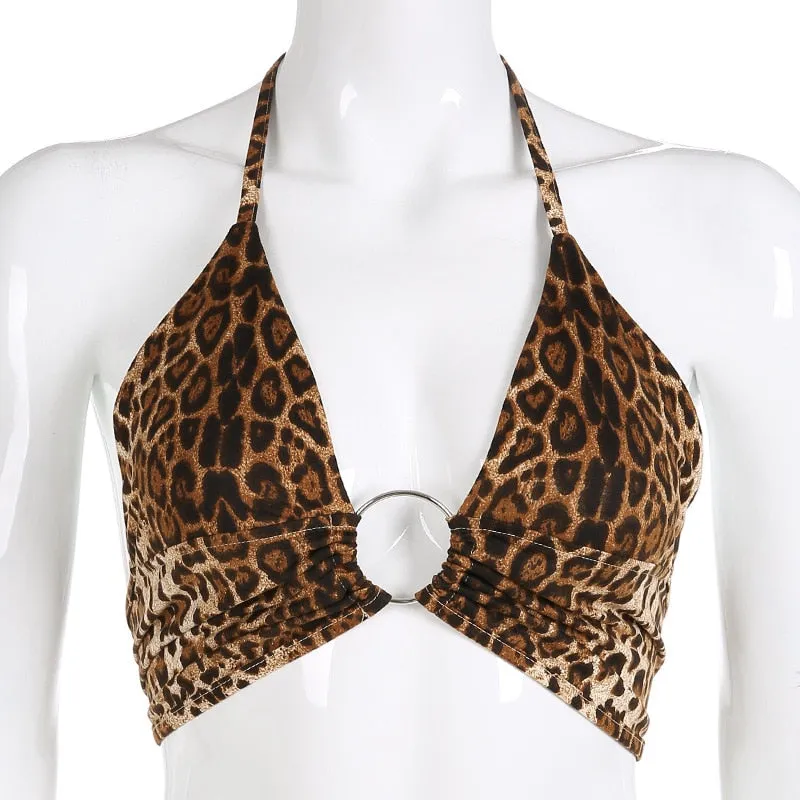 VenusFox Leopard Printed Sexy Crop Top