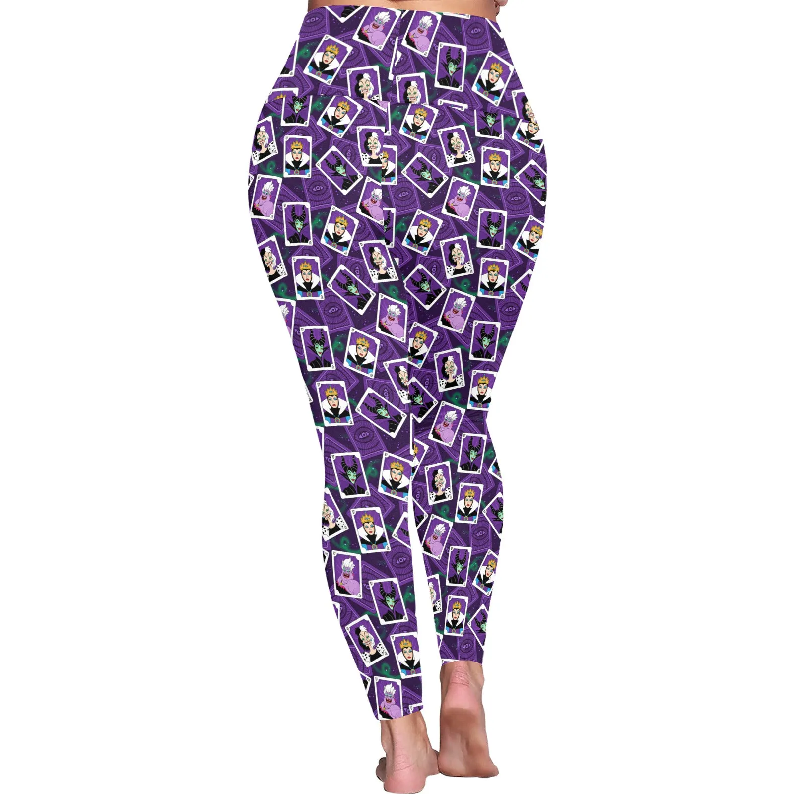 Villains Cards Women's Plus Size Athletic Leggings