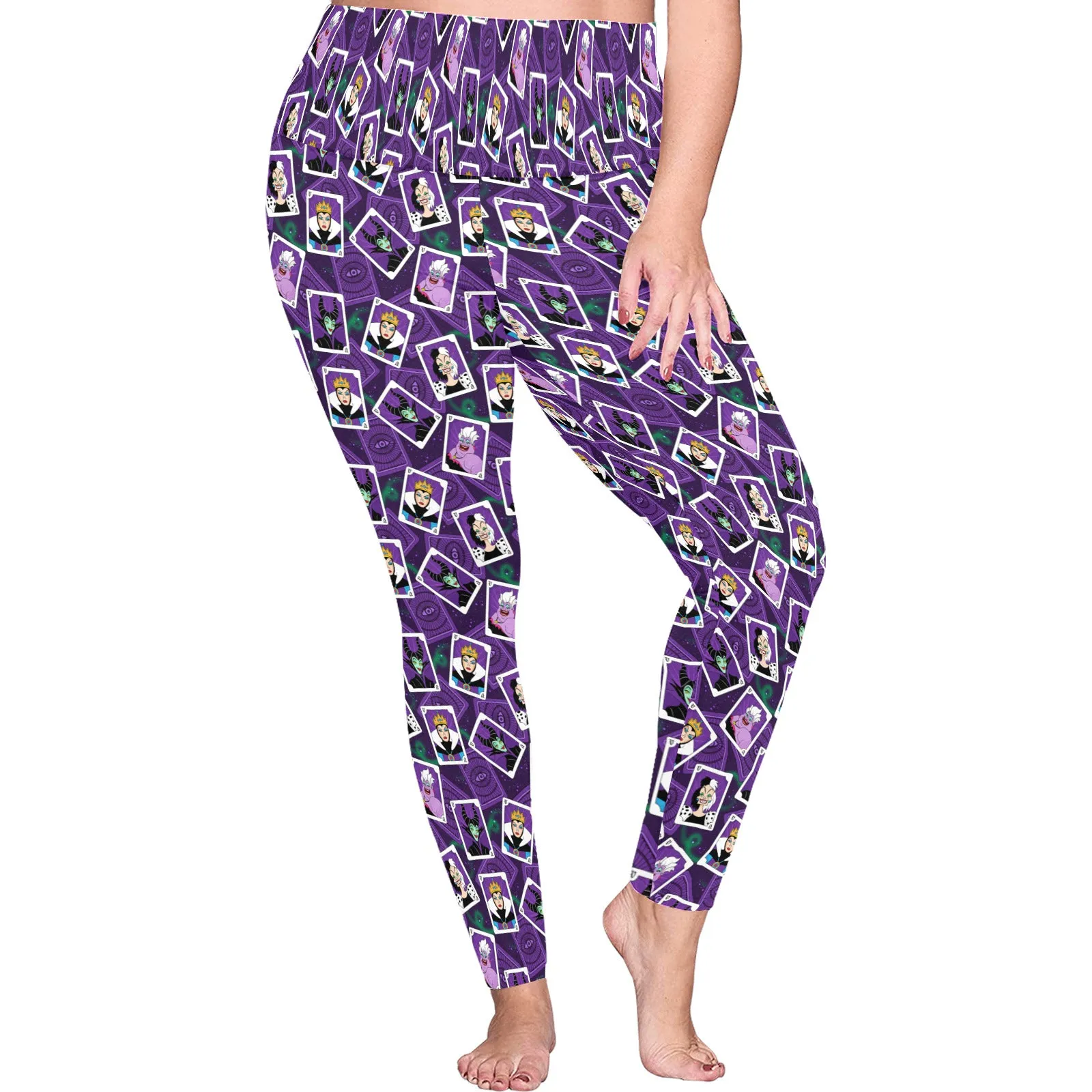 Villains Cards Women's Plus Size Athletic Leggings